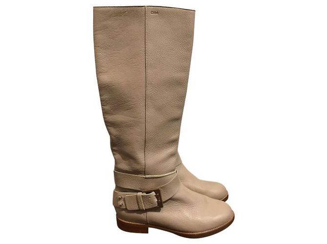 Chloé Botas CHLOE T.EU 36 Cuero Beige - vista 9