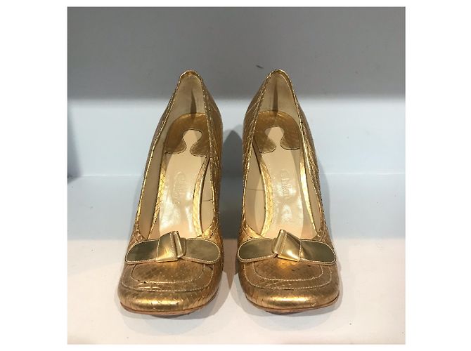 Chloé CHLOE Tacchi T.EU 37.5 Pelli esotiche D'oro - vista 2