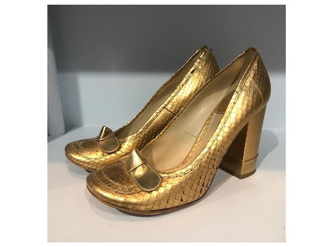 Chloé CHLOE Tacchi T.EU 37.5 Pelli esotiche D'oro - vista 3