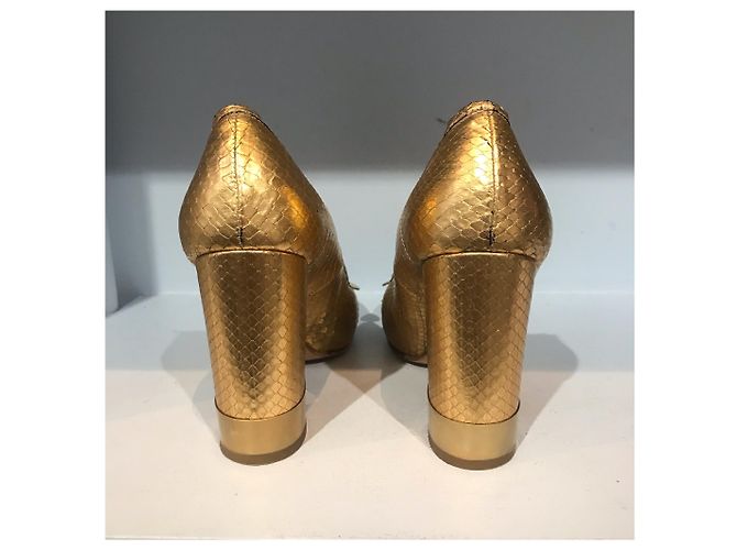 Chloé CHLOE Tacchi T.EU 37.5 Pelli esotiche D'oro - vista 4