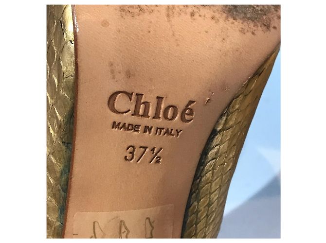 Chloé CHLOE Tacchi T.EU 37.5 Pelli esotiche D'oro - vista 6