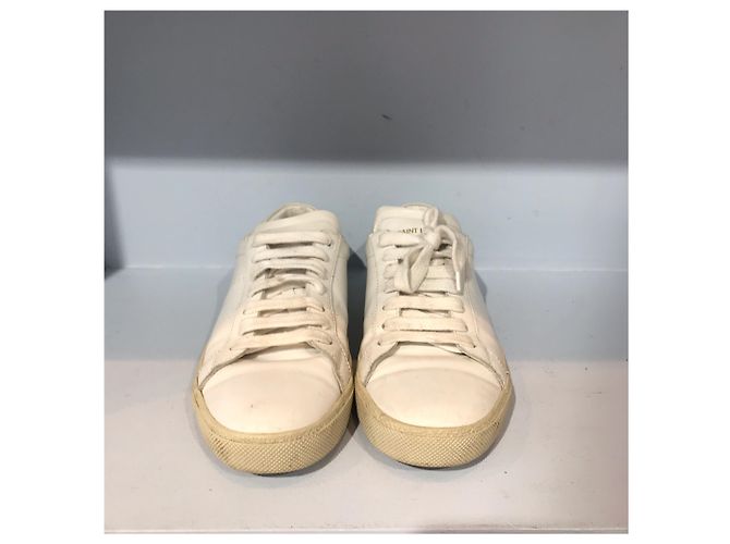 Sneakers SAINT LAURENT T.EU 38 Pelle Bianco - vista 2