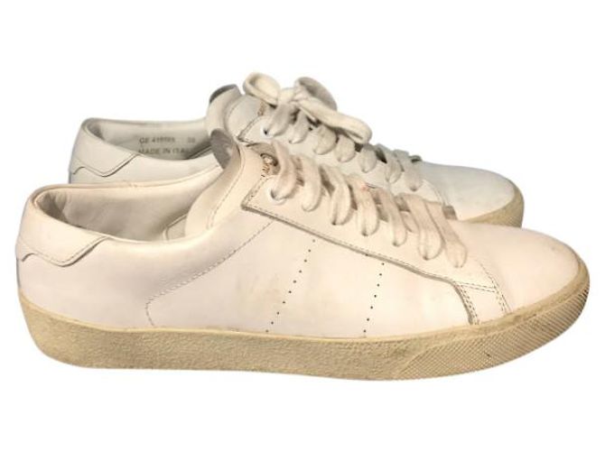 Sneakers SAINT LAURENT T.EU 38 Pelle Bianco - vista 7