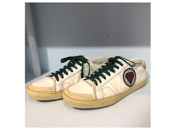 Sneaker SAINT LAURENT T.EU 40 Leder Weiß - Ansicht 3