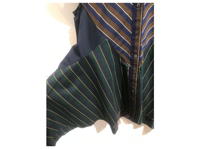 Vestidos SACAI T.International S Algodón Azul marino - vista 3
