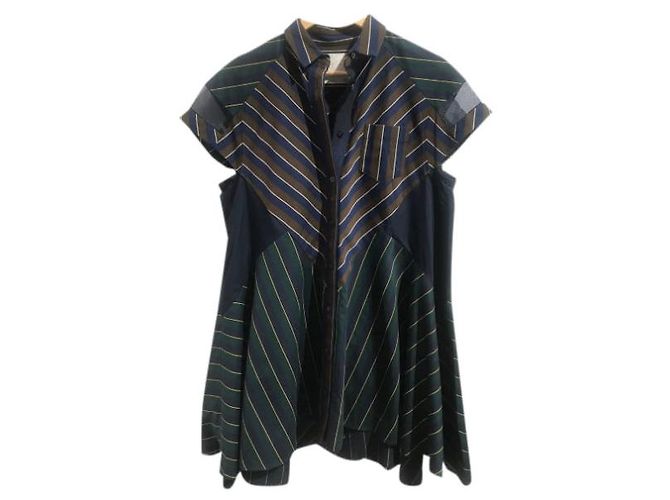 Vestidos SACAI T.International S Algodón Azul marino - vista 7