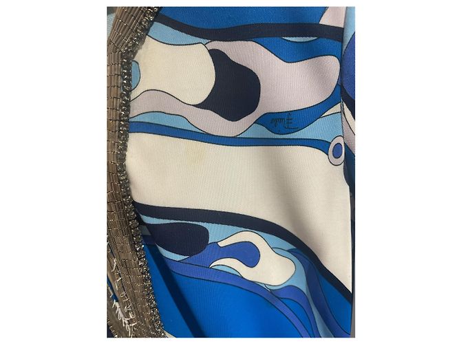 EMILIO PUCCI Kleider T.International L Viskose Blau - Ansicht 5