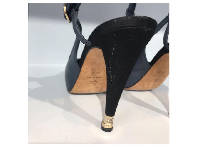 CHANEL Absätze T.EU 39.5 Leder Blau - Ansicht 5