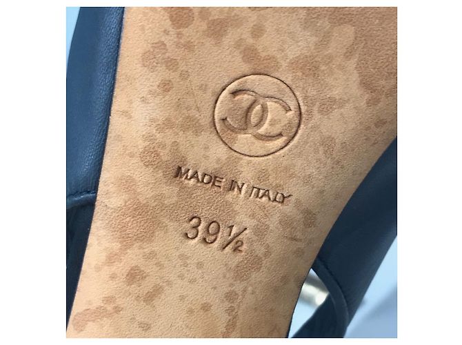 CHANEL Absätze T.EU 39.5 Leder Blau - Ansicht 7