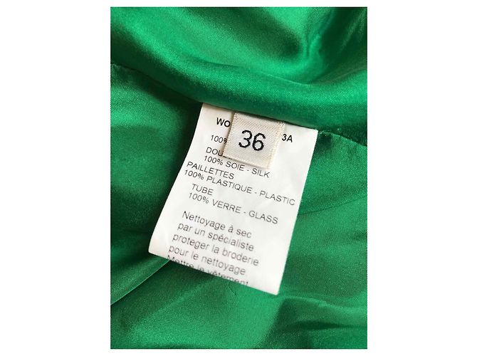 LANVIN Kleider T.FR 36 Seide Grün - Ansicht 5