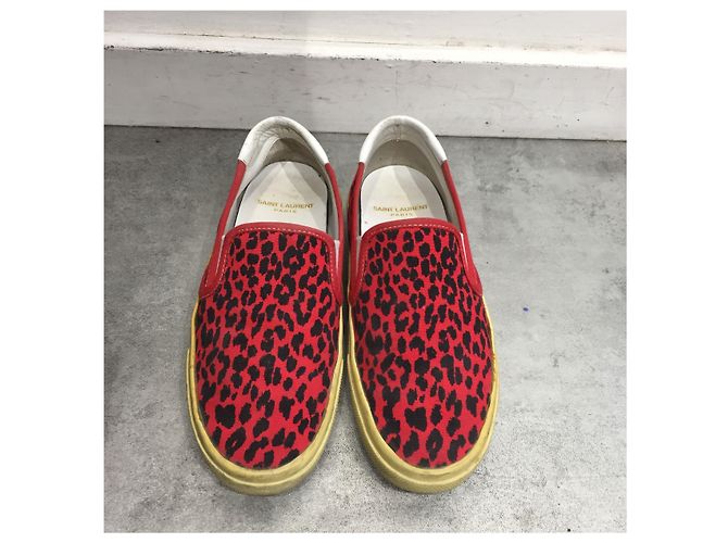 Sneaker SAINT LAURENT T.EU 36 Stoff Rot - Ansicht 3