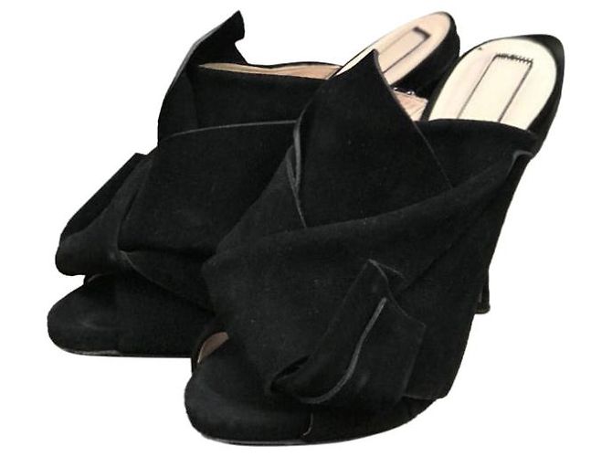Sandali N°21 T.EU 38 Camoscio Nero - vista 9