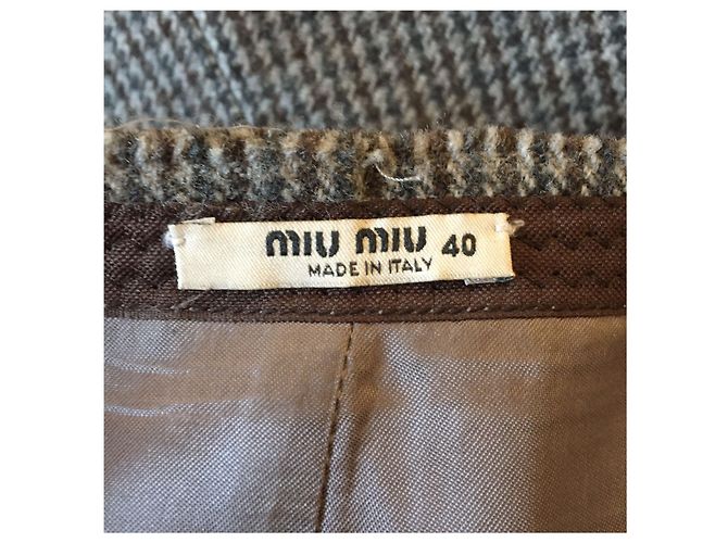 Faldas MIU MIU T.International S Lana Gris - vista 3