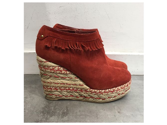 Stivaletti SERGIO ROSSI T.EU 37.5 Camoscio Rosso - vista 2