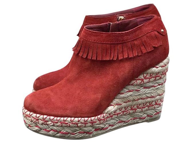Stivaletti SERGIO ROSSI T.EU 37.5 Camoscio Rosso - vista 7