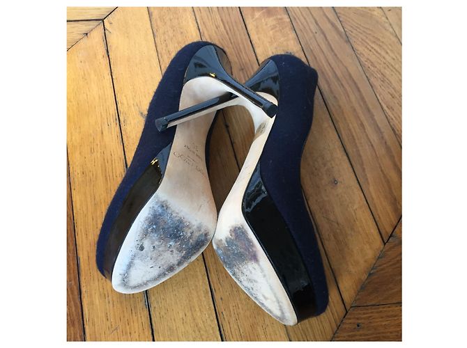 JIMMY CHOO Tacchi T.EU 36.5 Tessuto Blu navy - vista 5