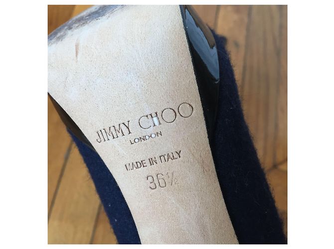 JIMMY CHOO Tacchi T.EU 36.5 Tessuto Blu navy - vista 6