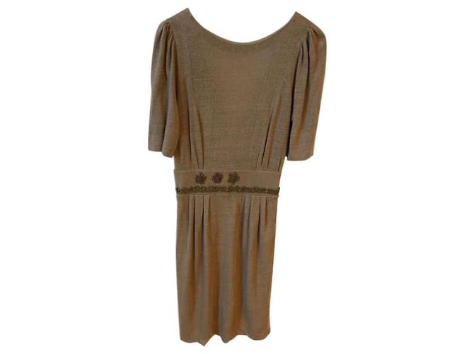 Chloé CHLOE Vestidos T.Internacional S Lino Beige - vista 4
