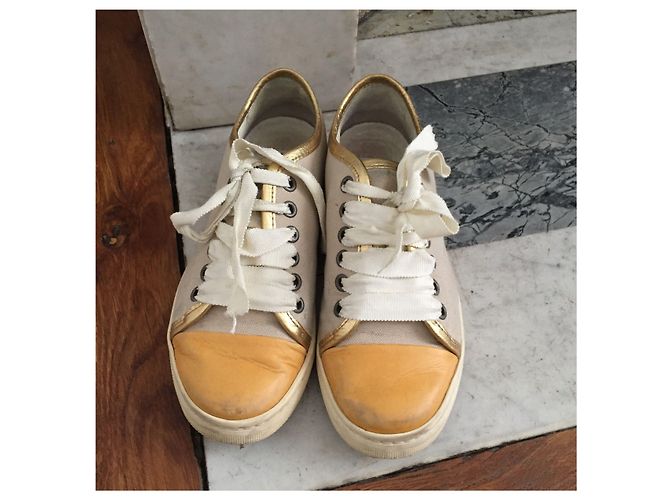 LANVIN Trainers T.EU 35 Cloth Beige - view 2