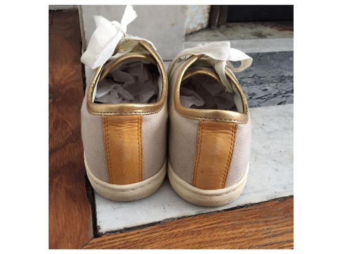 LANVIN Trainers T.EU 35 Cloth Beige - view 3