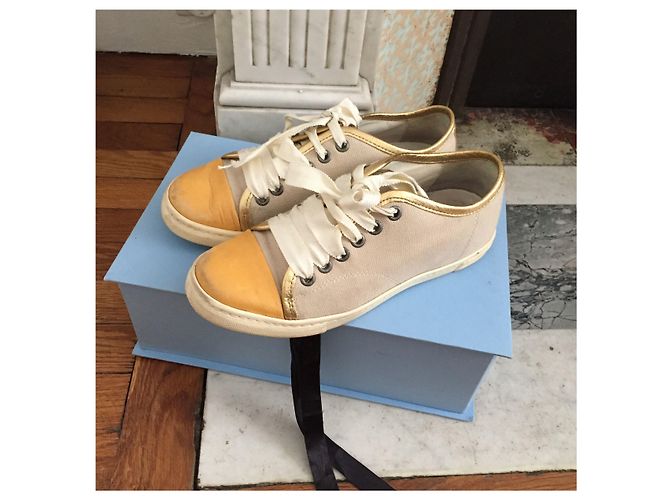 LANVIN Trainers T.EU 35 Cloth Beige - view 5