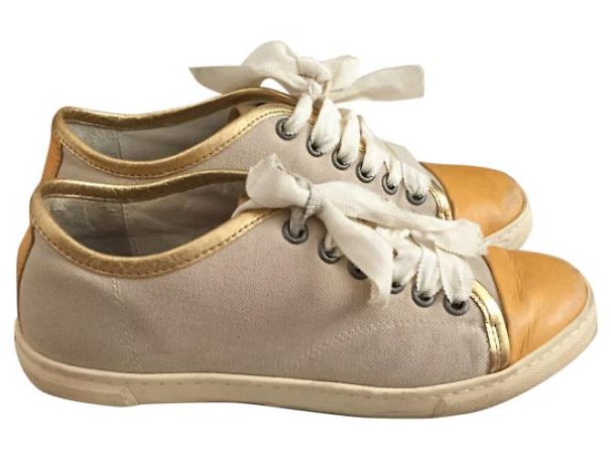 LANVIN Trainers T.EU 35 Cloth Beige - view 6