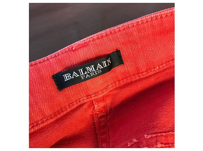 Jeans BALMAIN T.FR 38 Cotone Rosa - vista 4