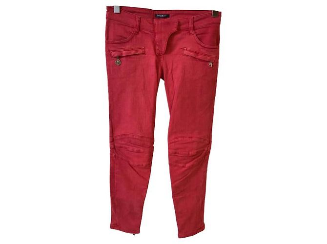Jeans BALMAIN T.FR 38 Cotone Rosa - vista 6