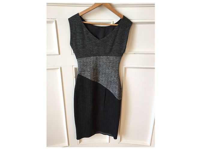 Vestido DIANE VON FURSTENBERG T.FR 36 Algodón Gris - vista 2