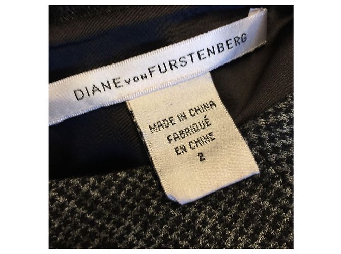 Vestido DIANE VON FURSTENBERG T.FR 36 Algodón Gris - vista 3