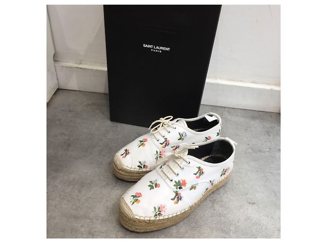SAINT LAURENT Espadrilles T.EU 36 Pelle Bianco - vista 4