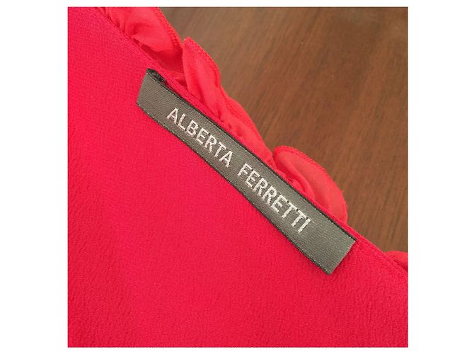 ALBERTA FERRETTI Kleider T.FR 36 Seide Rot - Ansicht 4