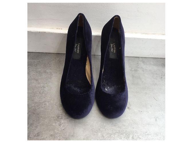 LANVIN Absätze T.EU 37 Samt Marineblau - Ansicht 2