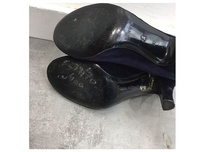 LANVIN Absätze T.EU 37 Samt Marineblau - Ansicht 4