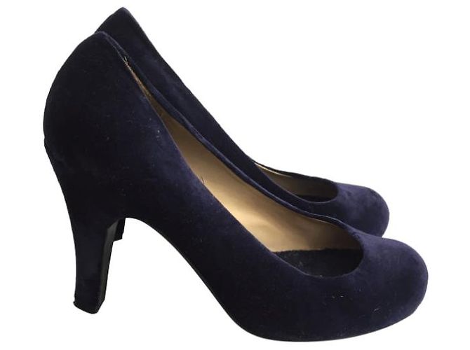 LANVIN Absätze T.EU 37 Samt Marineblau - Ansicht 6