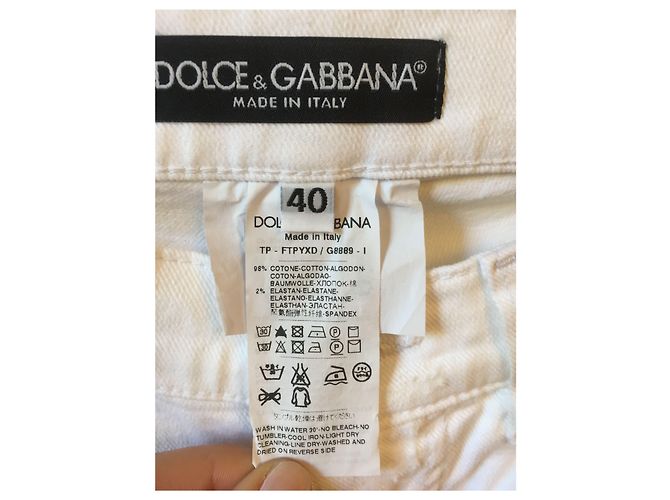 DOLCE & GABBANA Jeans T.FR 36 Algodón Blanco - vista 4