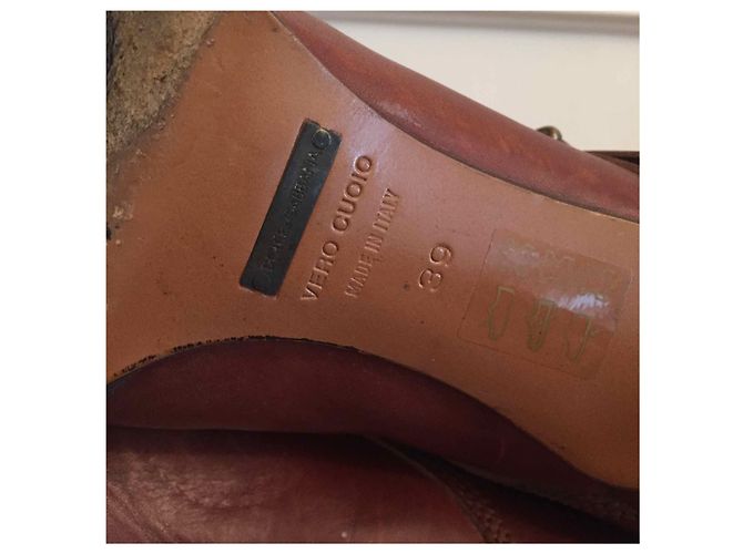 DOLCE & GABBANA Botas de tobillo T.EU 39 Cuero Castaño - vista 6