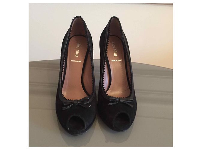 Tacchi MIU MIU T.EU 37.5 Camoscio Nero - vista 2
