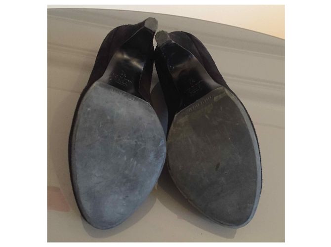 Tacchi MIU MIU T.EU 37.5 Camoscio Nero - vista 4