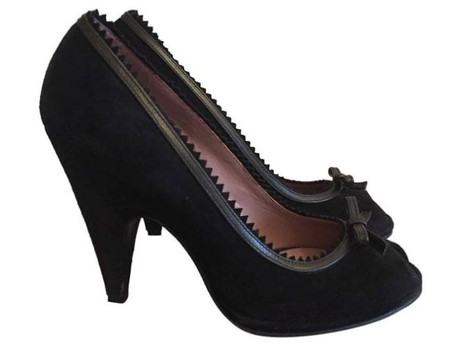Tacchi MIU MIU T.EU 37.5 Camoscio Nero - vista 6