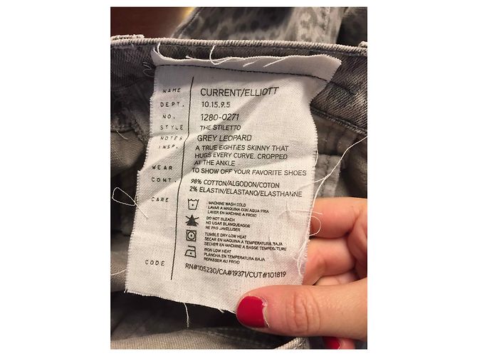 CURRENT ELLIOTT Jeans T.FR 36 Cotone Grigio - vista 4