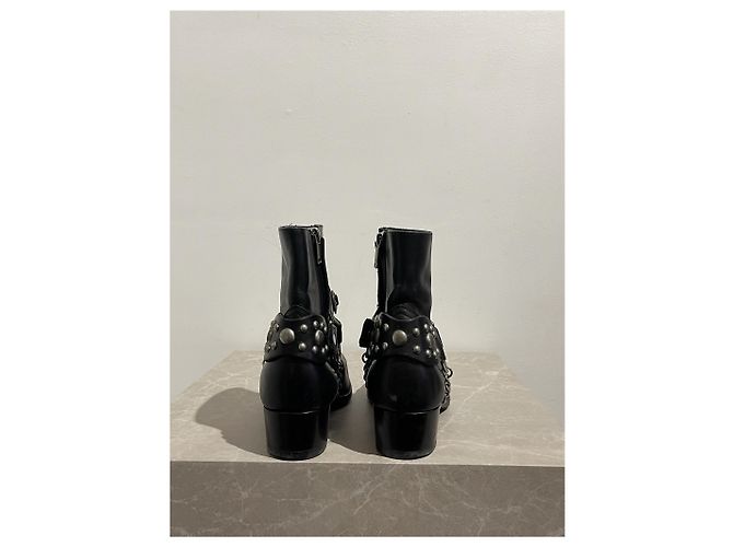 SAINT LAURENT Stivaletti T.EU 36.5 Pelle Nero - vista 5