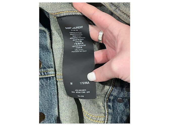 Chaqueta SAINT LAURENT T.International M Algodón Azul - vista 5