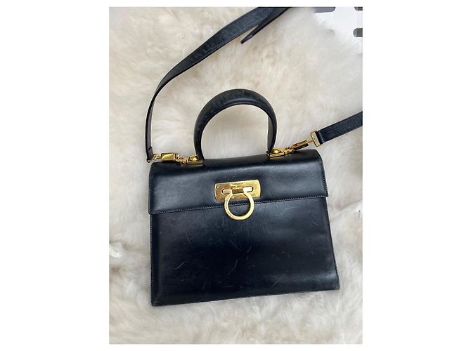 Borsa Salvatore Ferragamo in pelle blu navy - vista 2
