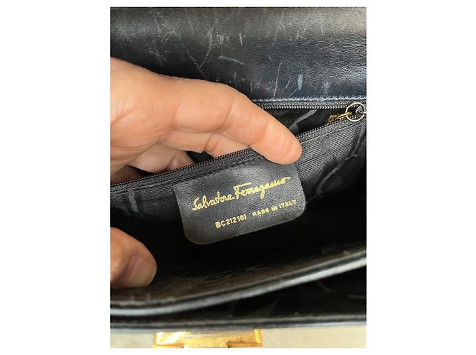 Borsa Salvatore Ferragamo in pelle blu navy - vista 8