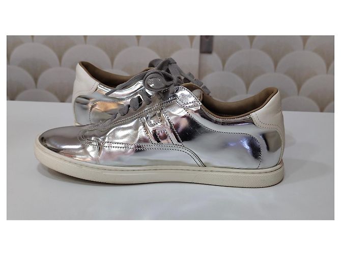 Hermès Trail Sneaker Silber Leder - Ansicht 4