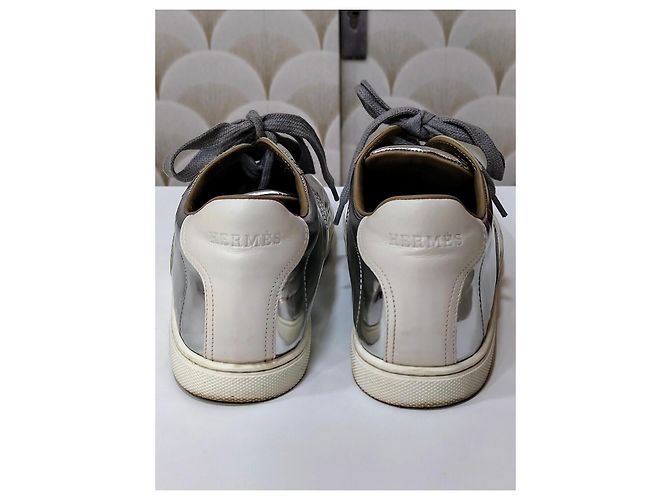 Hermès Trail Sneaker Silber Leder - Ansicht 5