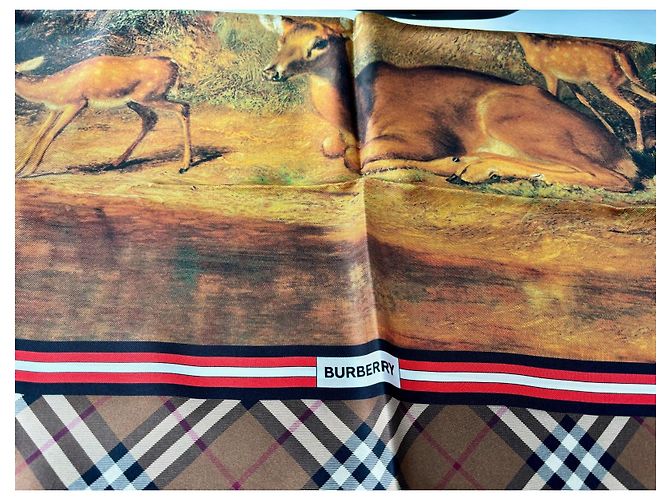 Foulard en soie Burberry Bambi 90cm Multicolore - vue 10