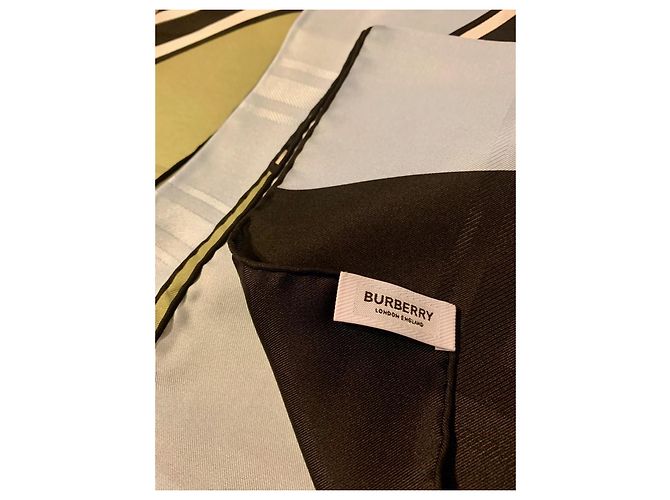 Sciarpa di seta Burberry monogramma 90x90cm Multicolore - vista 6