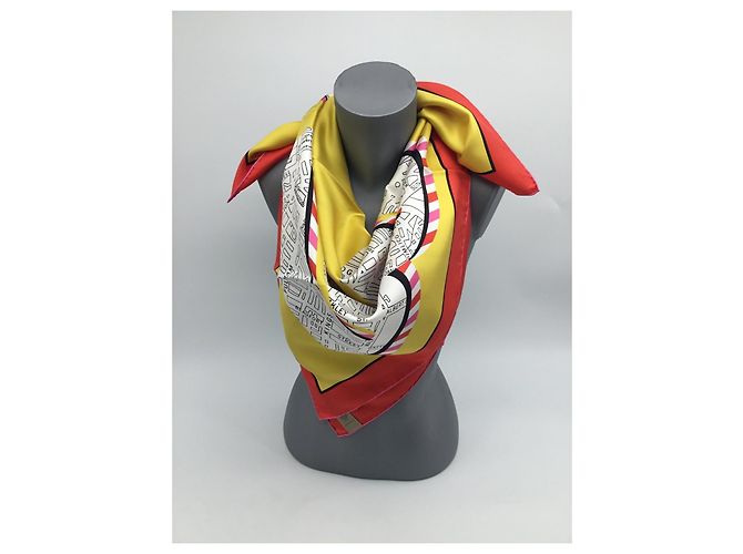 Sciarpa di seta Burberry 90cm x 90cm Multicolore - vista 12